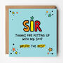 Cheeky Sir Or Miss Thank You Teacher Card, thumbnail 2 of 5