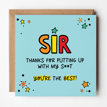 Cheeky Sir Or Miss Thank You Teacher Card, 2 of 5