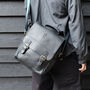 'Rigby' Personalised Leather Messenger Bag In Black, thumbnail 1 of 9