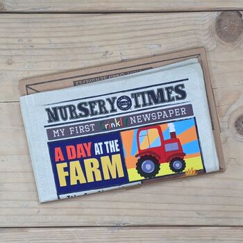 Crinkly Cloth Baby Newspaper Book Farm Animals, 3 of 3