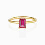 Pink Ruby Quartz Baguette Cut Ring, thumbnail 3 of 5
