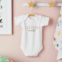 Personalised Floral Name Cotton Babygrow, thumbnail 1 of 3