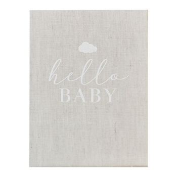 Hello Baby Neutral Linen Baby Journal Book, 2 of 3