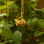 Sterling Silver/ Gold Plated Jack O Lantern Pendant, thumbnail 1 of 2