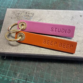Personalised Leather Key Tag, 5 of 5