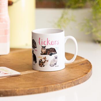 'Lickers' Ceramic Cat Mug, 4 of 7