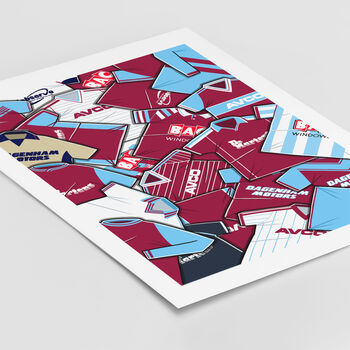 West Ham United Football Shirt Mash Up Print, 2 of 3