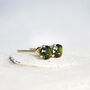 Dark Green Tourmaline Stud Earrings Silver Or Gold, thumbnail 8 of 12