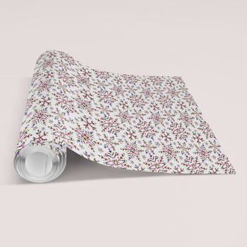 Premium Quality Vibrant Multi Coloured Snowflake Christmas Gift Wrapping Paper, 2 of 8