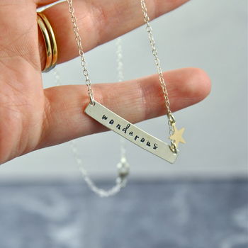 Personalised Stamped Portmanteau Word Necklace, 4 of 7