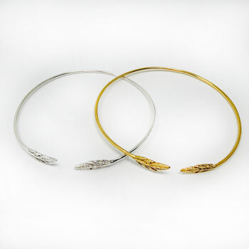 Feather Lightweight Bangle In Silver And Gold Plated Or Sterling Silver, 5 of 7