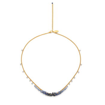 Sapphire And Gold Graduated Row Necklace, 2 of 2