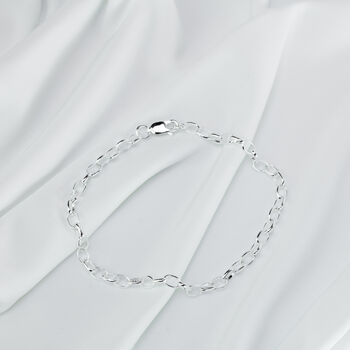 Sterling Silver Belcher Charm Bracelet Adult + Child, 2 of 3