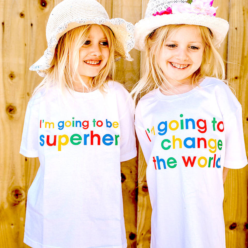 Children's Change The World Slogan T Shirt By The Chiswick Gift Company
