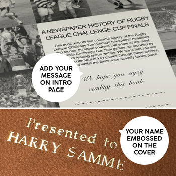 Rugby League Cup Personalised Gift Newspaper Book, 10 of 12