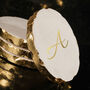Personalised Initial Marble Coaster, Gold Or Silver, thumbnail 1 of 4