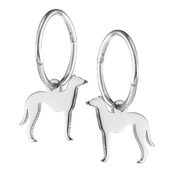 Greyhound Sterling Silver Sleeper Hoop Or Hook Earrings, 2 of 4