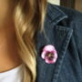 Pansy Pink Flower Brooch, thumbnail 2 of 5