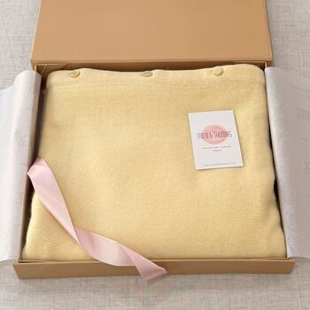 Pastel Yellow 100% Cashmere Multi Ways Button Poncho Gift Boxed, 3 of 12