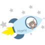 Rocket Name Fabric Wall Stickers, thumbnail 2 of 5