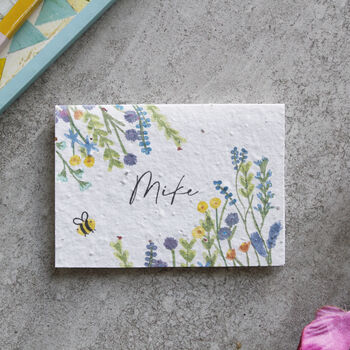 Plantable Wildflower Place Card Wedding Favours In One, 2 of 12