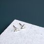 Tiny Sterling Silver Hummingbird Stud Earrings, thumbnail 4 of 8