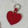 Personalised Red Heart Leather Keyring Made In England, thumbnail 2 of 2