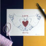 True Love Old School Tattoo Hand Heart Art Print, thumbnail 4 of 6