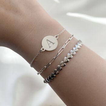 Sterling Silver Personalised Dainty Coin Bracelet, 5 of 10