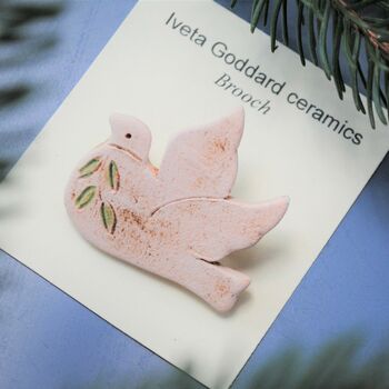 Personalised Peace Dove Brooch, 2 of 4