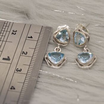 Blue Topaz Silver Earrings, 7 of 7