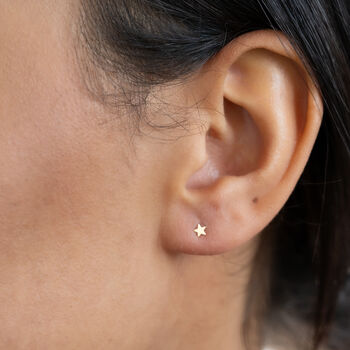 Tiny Gold Filled Star Stud Earrings, 4 of 10