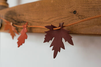 Autumn Leather Leaf Garland, 4 of 7