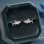 Tuna Fish Stud Earrings In Sterling Silver, thumbnail 2 of 12