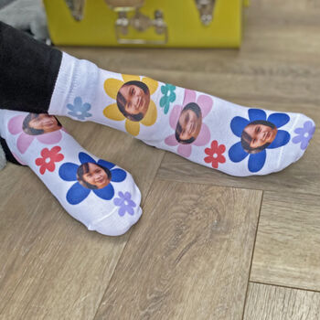 Colourful Flower Photo Socks, 4 of 5