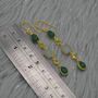Green Onyx Jade Dangle Drop Gold Earrings, thumbnail 5 of 8