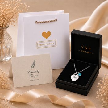 Personalised Name Heart Shaped Necklace With Birthstone, 4 of 5