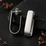 Chunky Sterling Silver Open Rectangle Half Hoop Stud Earrings, thumbnail 4 of 7