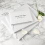 Engraved White Leather Wedding Guest Book, thumbnail 10 of 12