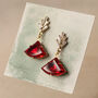 Art Deco Ruby Red Chrysler Earrings, thumbnail 3 of 9