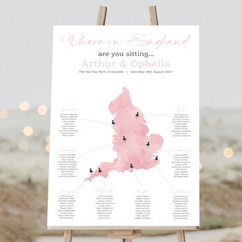 UK Map Wedding Table Plan, 3 of 5