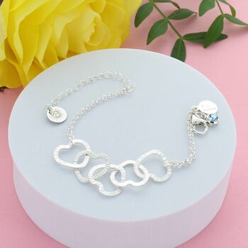 50th Birthday Personalised Infinity Hearts Bracelet, 2 of 4