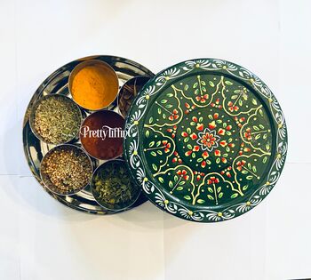 Hand Painted Spice Box 'Masala Dabba', 8 of 8