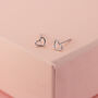 Mini Heart Studs In Sterling Silver, thumbnail 1 of 5
