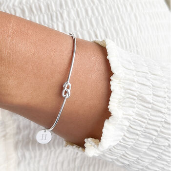 Sterling Silver Knot Bangle, 2 of 12