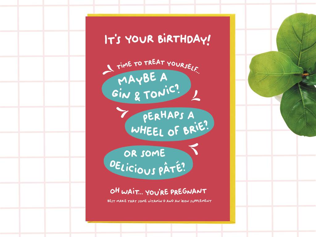 Pregnant On Birthday Card, 1 of 7