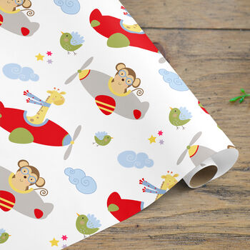 Animal Paper Planes Wrapping Paper Roll Or Folded, 3 of 3