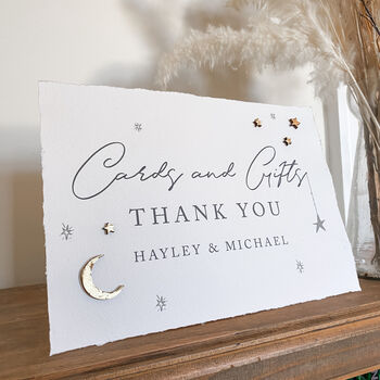 Celestial Handmade Paper Wedding Sign, 2 of 4