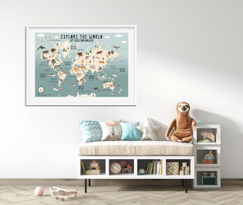 Personalised Animal World Map Print, 3 of 5
