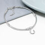 Horseshoe Sterling Silver Bead Bracelet, thumbnail 2 of 3